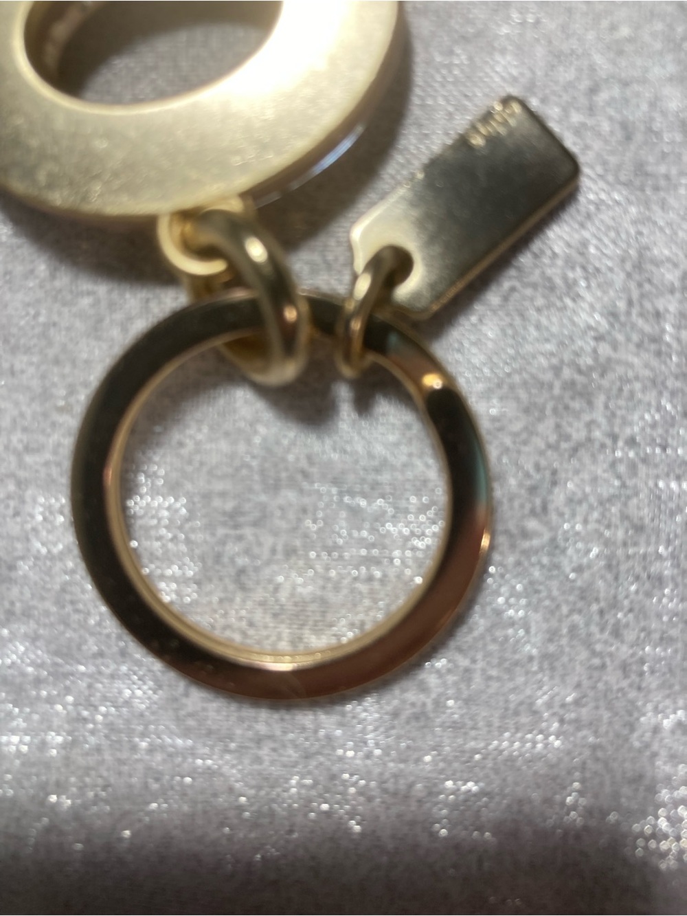 Coach 3D C Resin Key Fob/Bag Charm Pink Glitter Gold-Tone Style 1618 EUC - Picture 12 of 12